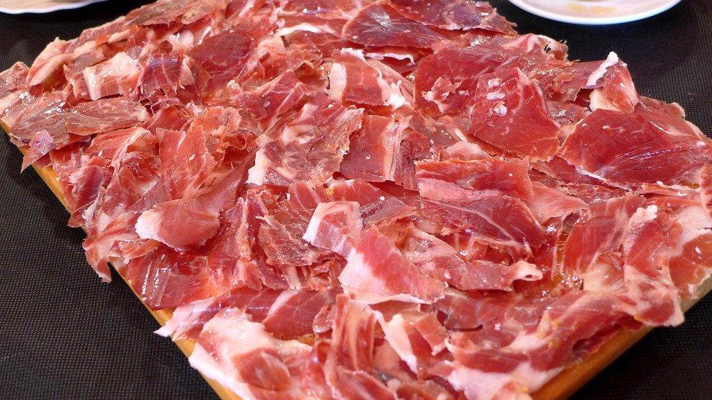 Spanish ham or iberian ham, haute cousine and luxury of Spain.