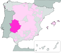 Map of Extremadura